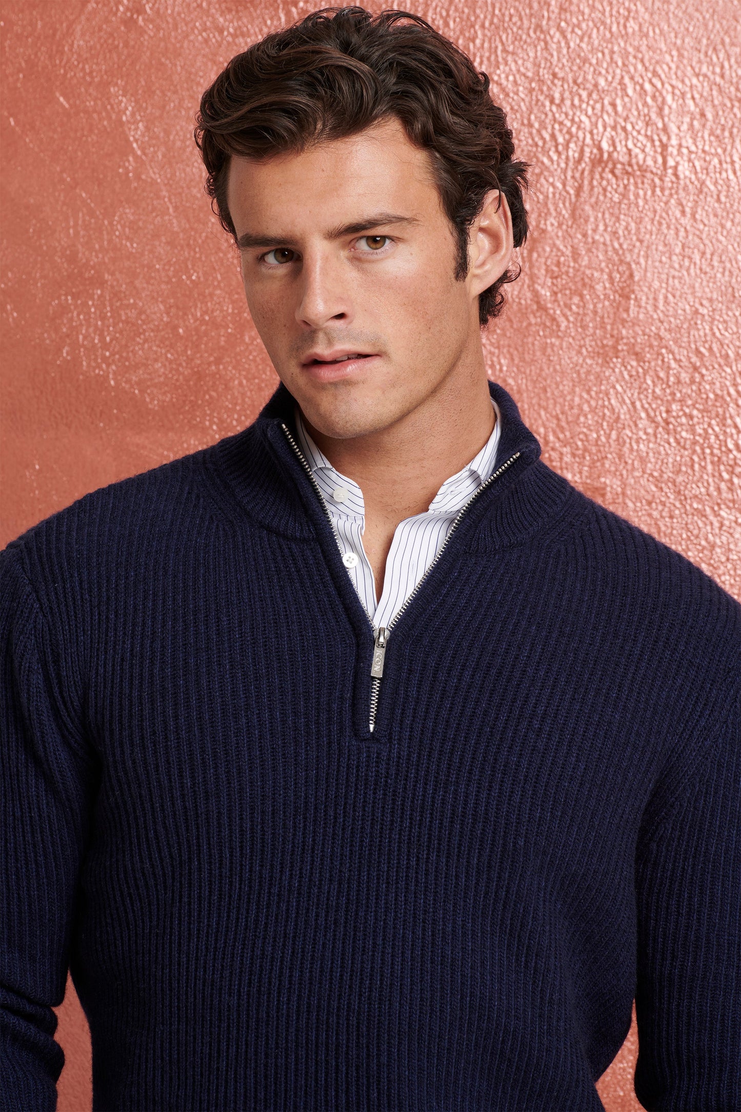 THE VICO QUARTER ZIP. HEAVY KNIT, SHARP FIT