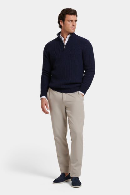 THE VICO QUARTER ZIP. HEAVY KNIT, SHARP FIT