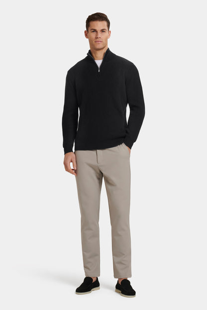 THE VICO QUARTER ZIP. HEAVY KNIT, SHARP FIT